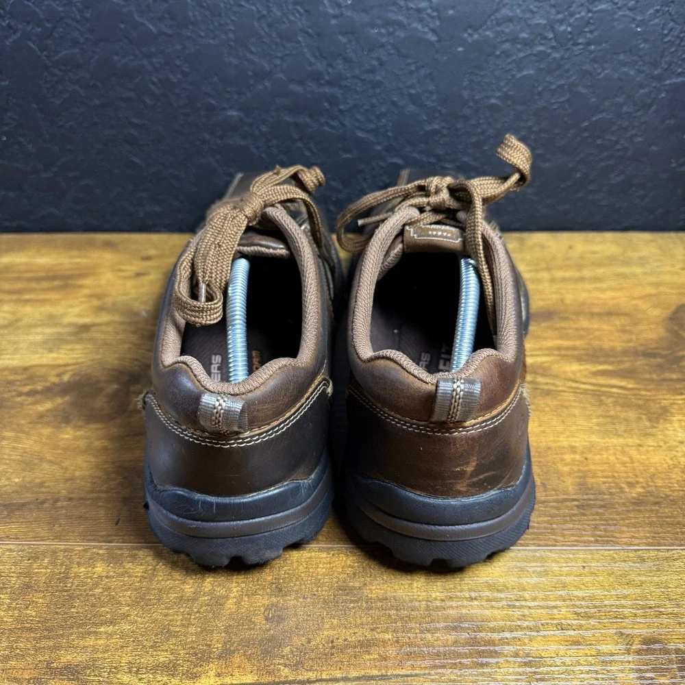 Skechers‎ Relaxed Fit 64224 Brown Leather Oxford Shoes Mens Size 12